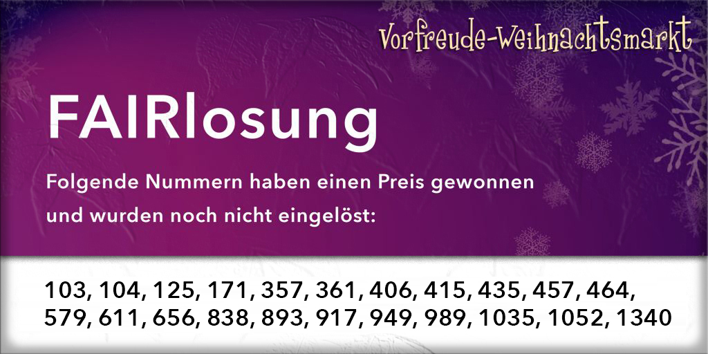 Gewinnnummern der FAIRlosung